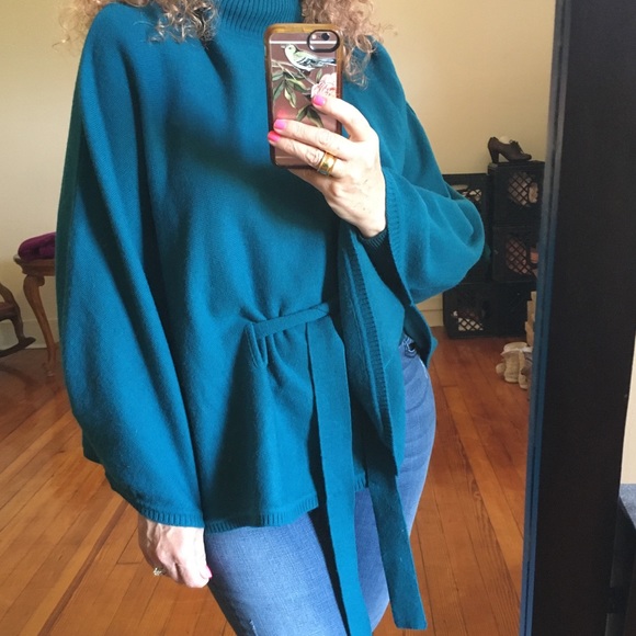 Moonlight Bay Sweaters - Moonlight Bay Teal Green Sweater Poncho